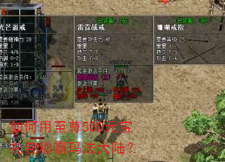 如何用至尊500元宝礼包称霸玛法大陆? 如何用至尊500元宝礼包称霸玛法大陆?
